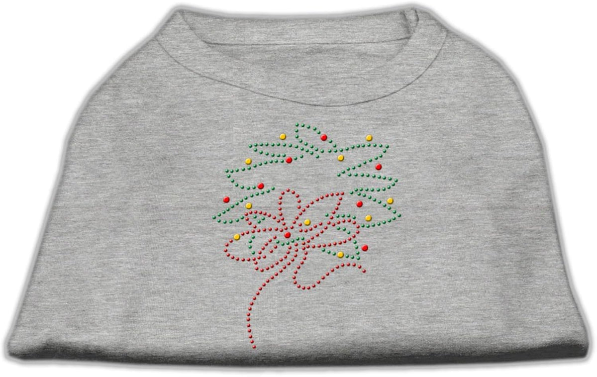 Christmas Wreath Rhinestone Shirt Grey M 12