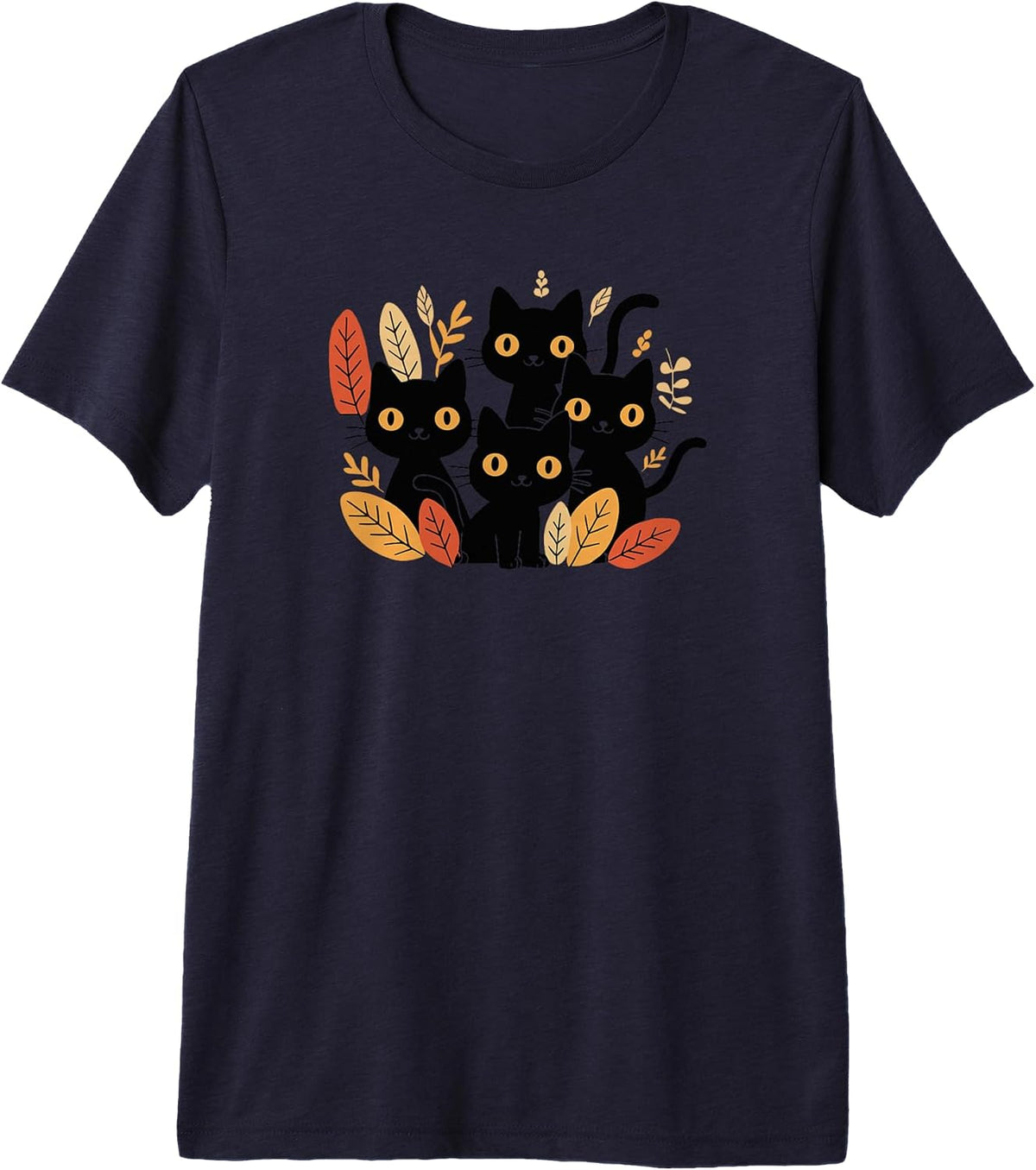 Happy Meowlloween Black Cat Autumn Halloween Premium Tri-Blend T-Shirt