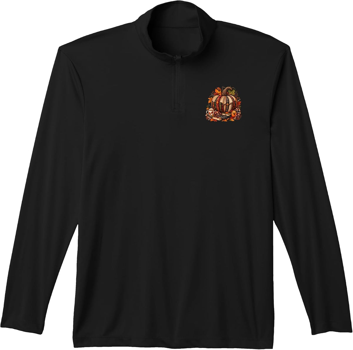 Book Pumpkin Cozy Fall Reader Autumn Book Lover Performance Quarter-Zip Top
