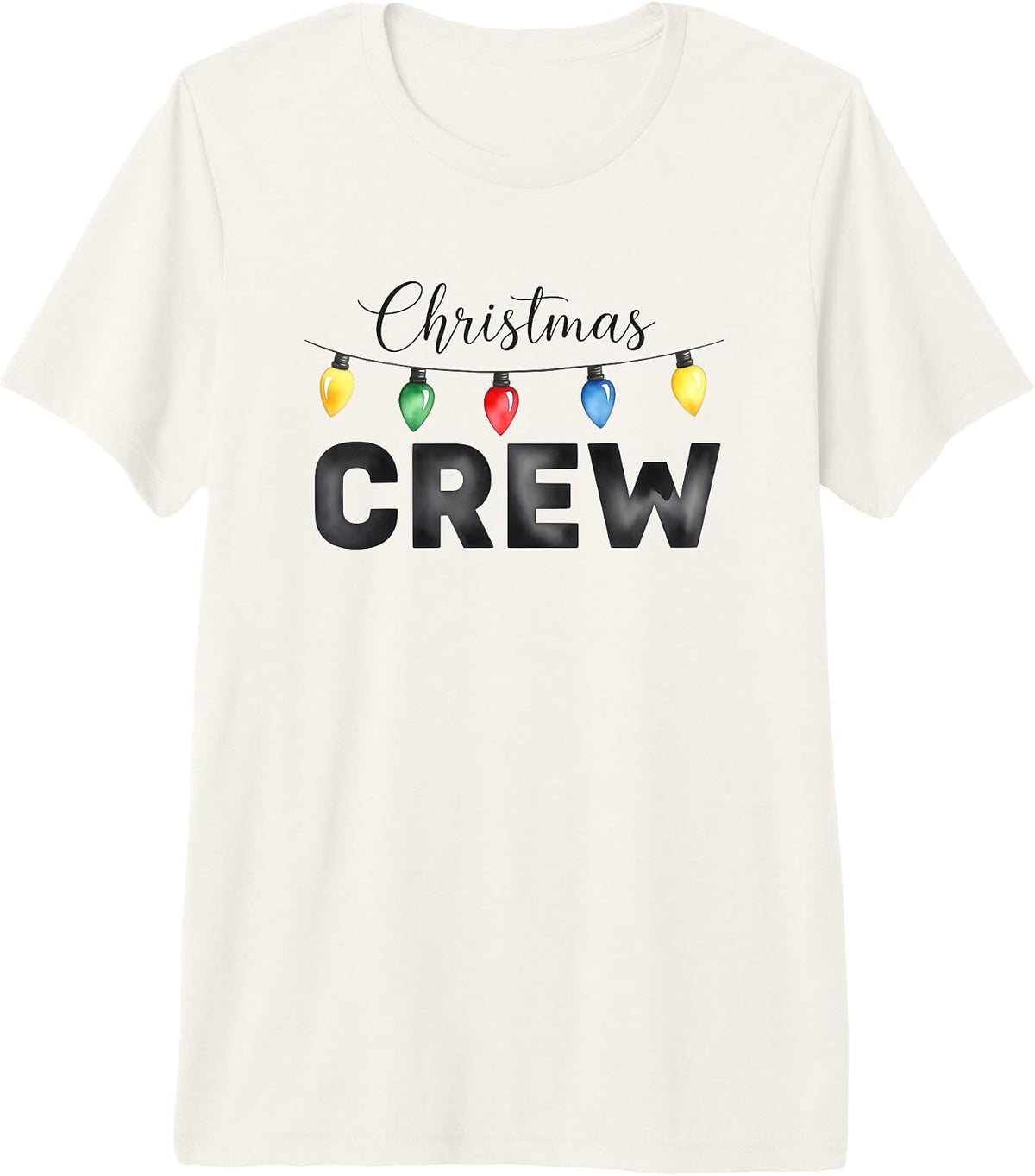 Christmas Crew Matching Family Funny Holiday Light Graphic Premium Tri-Blend T-Shirt
