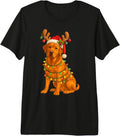 Fox Red Lab Christmas Tree Light Pajama Labrador Dog Premium Tri-Blend T-Shirt