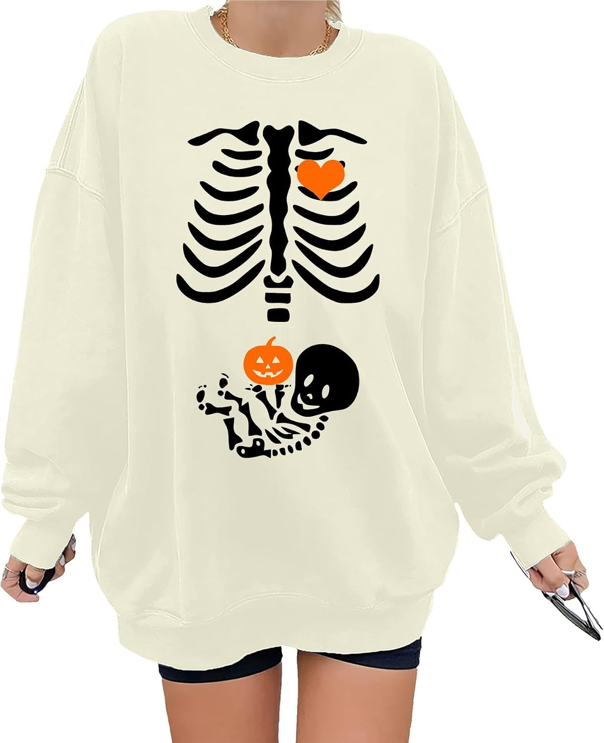 Halloween Pregnancy Sweatshirt & Hoodie Skeleton Mom Maternity Shirt