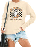 Halloween Ghost Sweatshirt for Women No Diggity Bout to Bag it Up Pullover Cute Ghost Graphic Long Sleeve Tops