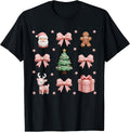 Coquette Bow Christmas Tree Santa Kawaii Women Girls Kids T-Shirt