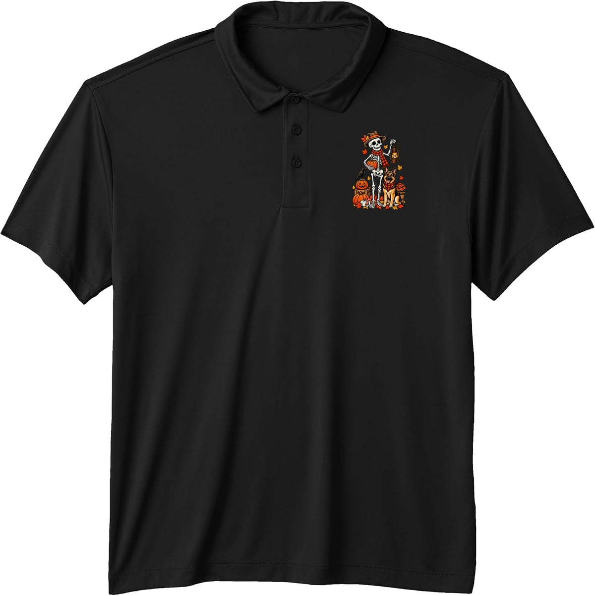 Funny German Shepherd Skeleton Spooky Dog Lover Halloween Performance Polo Shirt
