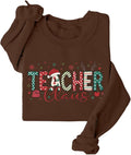 Teacher Christmas Sweatshirt Women Cute Teacher Graphic Long Sleeve Shirt Xmas Holiday Pullover Top Christmas Sweater