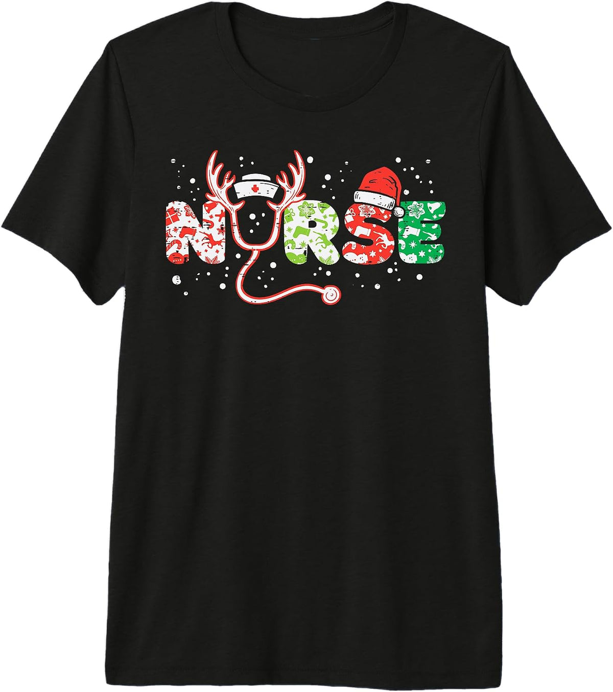 Nurse Christmas Stethoscope Nurses Xmas Women Premium Tri-Blend T-Shirt