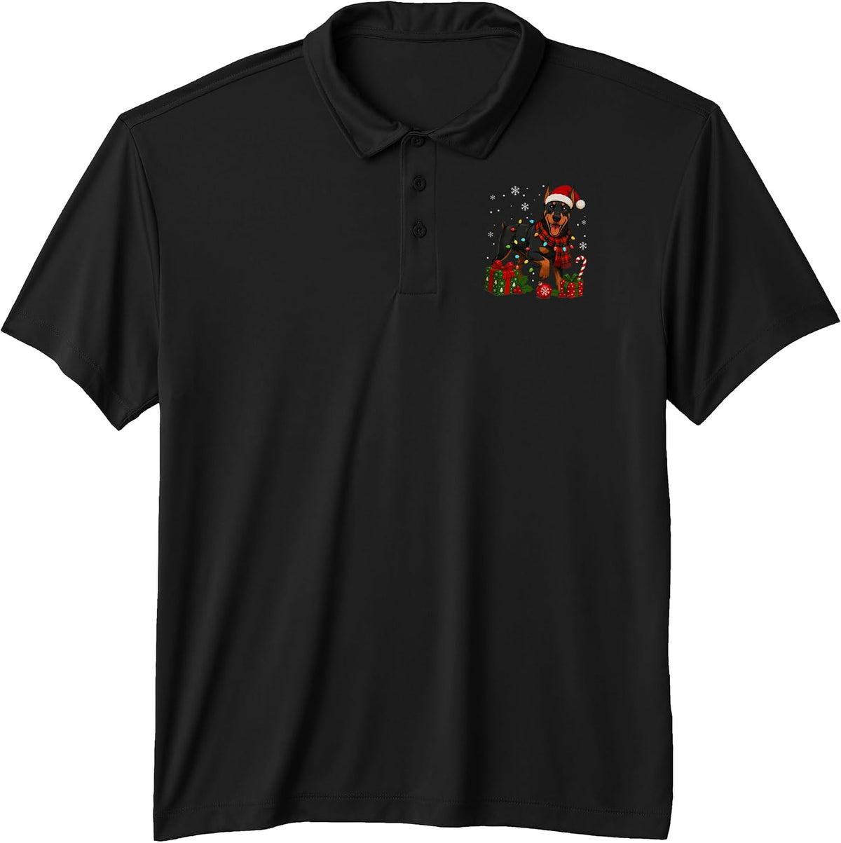 Christmas Doberman Dog Lover Festive Dog Christmas Performance Polo Shirt