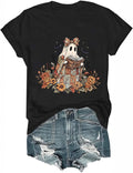 Halloween Teacher Fall Reading Ghost Shirt Funny Ghost Graphic Reading Tees