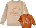 Mommy and Me Matching Pumpkin Embroidered Sweatshirt Fall Outfit