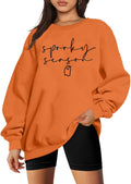 Halloween Spooky Season Sweatshirts Women Ghost Graphic Long Sleeve Shirt Halloween Oversized Pullover Tops