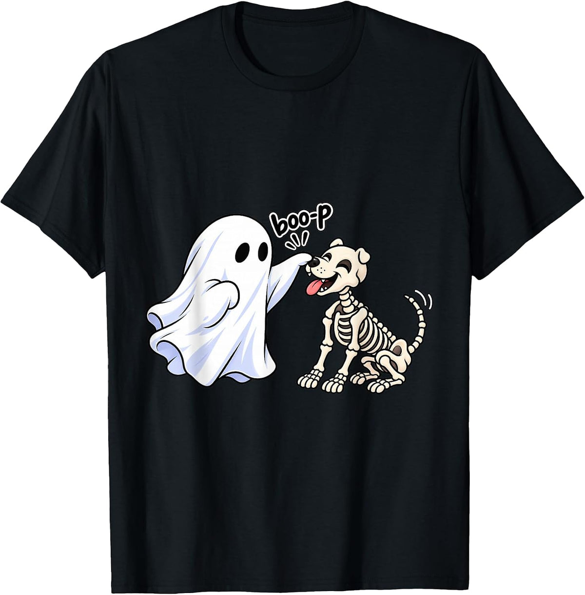 Halloween Boop Ghost Skeleton Dog Spooky Season Dog Lover T-Shirt