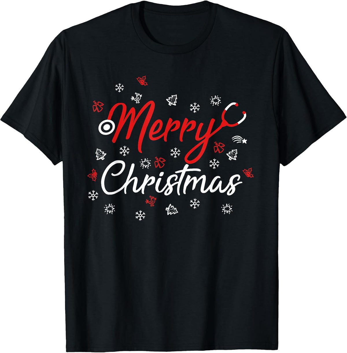 Funny Nurses Xmas. Stethoscope Nurse Christmas tee
