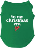 in My Christmas Era Dog Tee Shirt | Sleeveless Breeds | Christmas | Holiday Season | Winter Wonderland | Gift |Green, Medium 1478