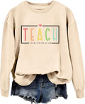 Teacher Sweatshirts for Women Teach Them to Be Kind Shirt Teach Kindness Sweatshirt Teacher Life Crewneck Tops