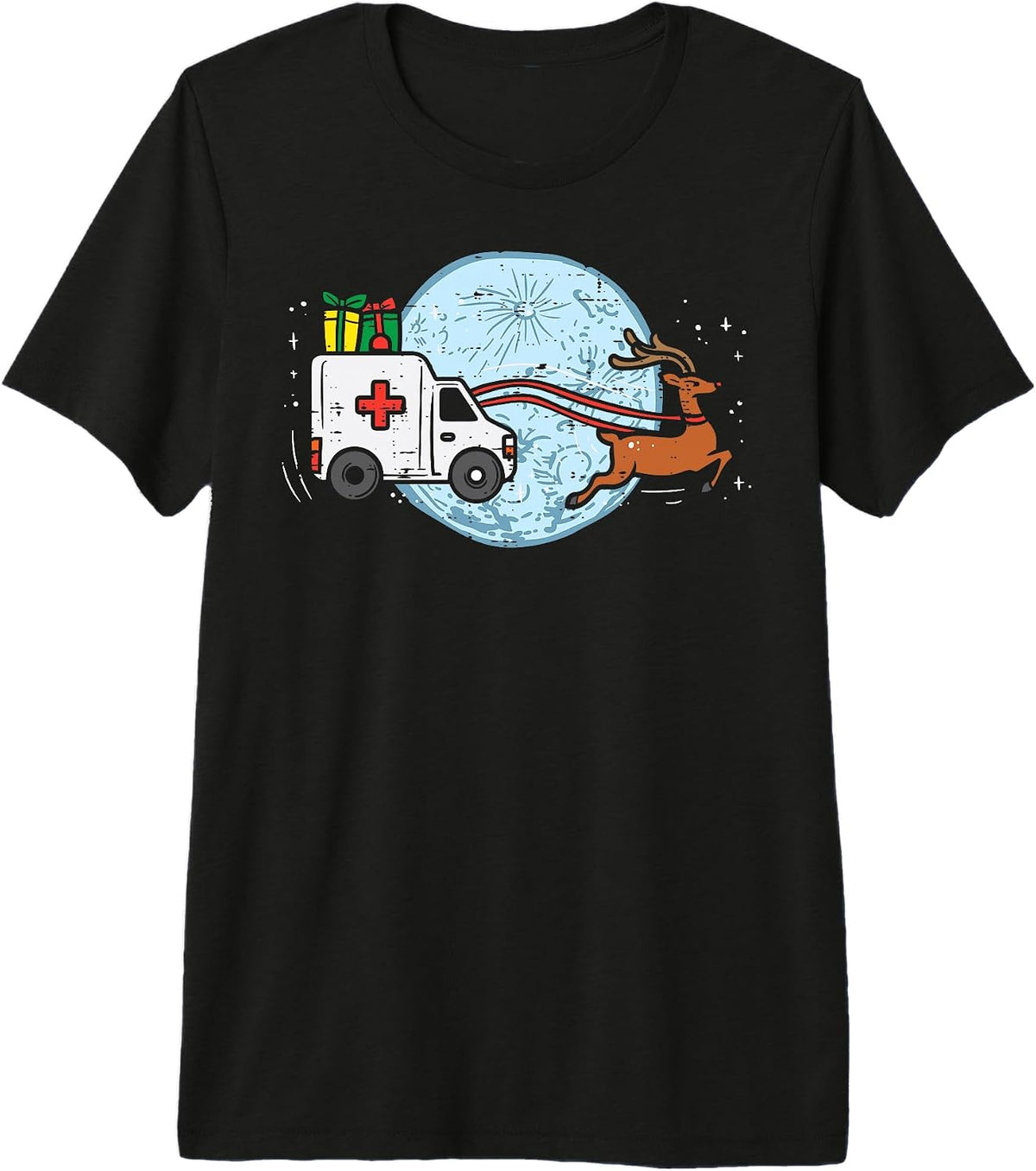 Ambulance Reindeer Nurse Christmas Xmas Medical Premium Tri-Blend T-Shirt