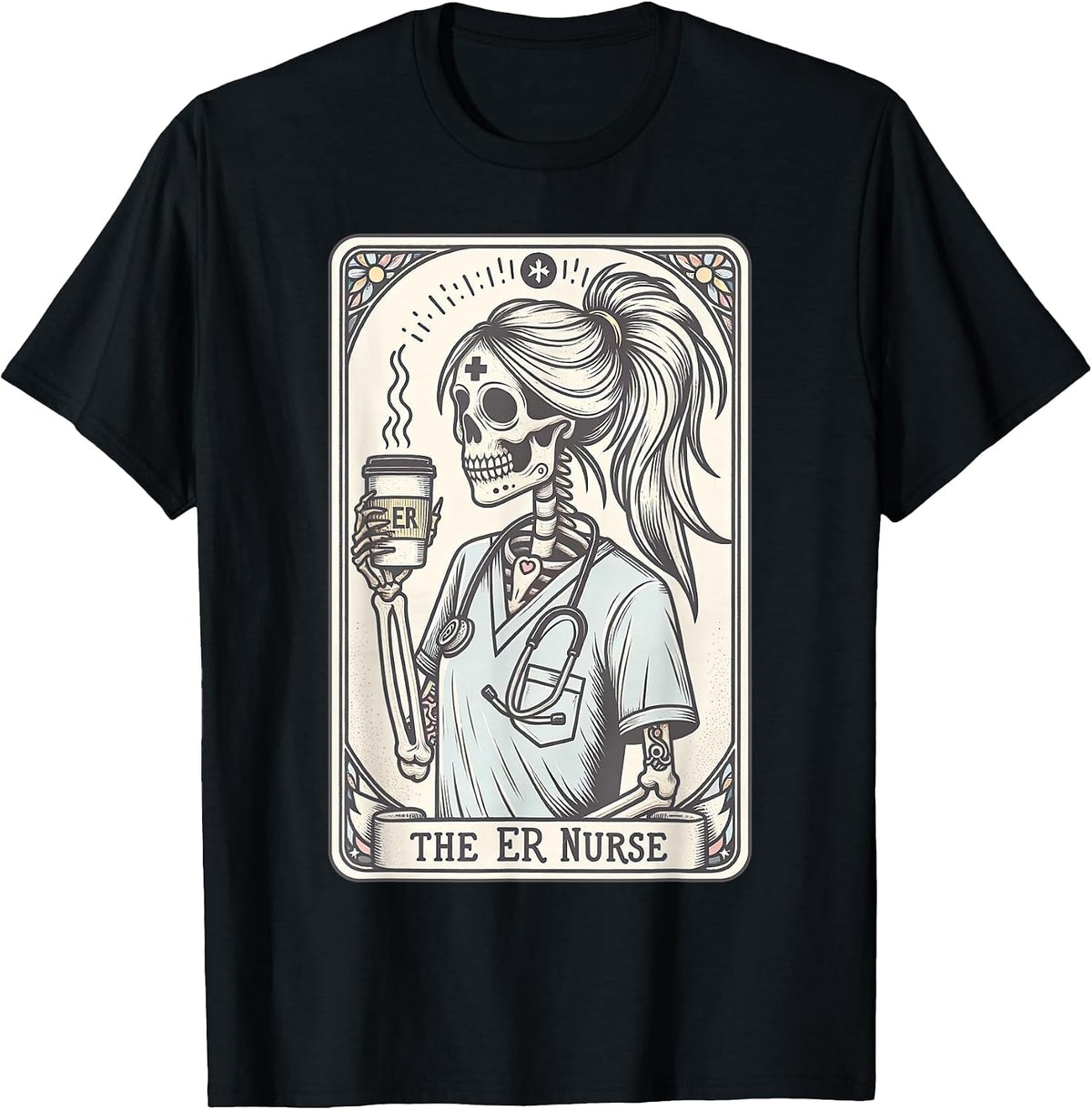 The Nurse Tarot Card Skeleton Nursing School Graduation RN T-Shirt