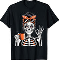 Coffee Bean Skeleton Funny Halloween Coffee Lover T-Shirt