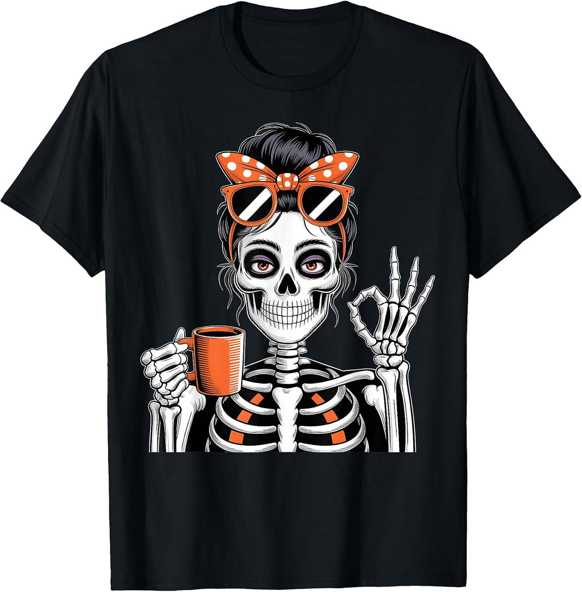 Coffee Bean Skeleton Funny Halloween Coffee Lover T-Shirt