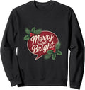 Merry And Bright Retro Christmas Quote Sweatshirt