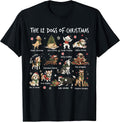Cute 12 Dogs Xmas Funny Dog Lovers Christmas Men Women Kids T-Shirt