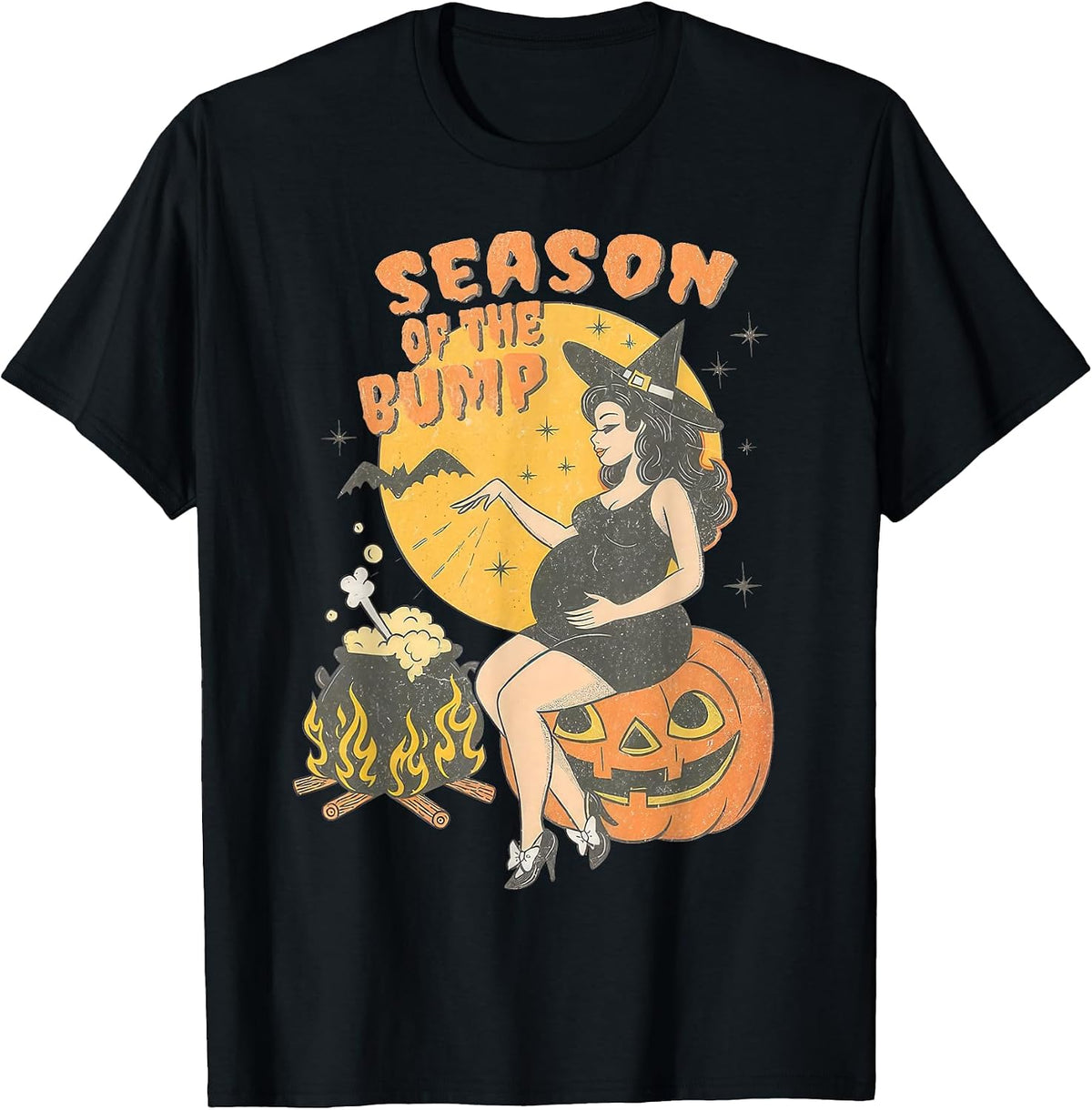 Halloween Pregnant Skeleton Baby Pumpkin Spooky Mom to Be T-Shirt