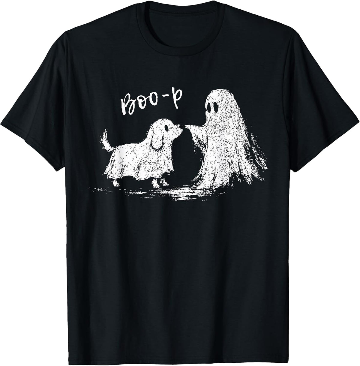Retro Boo-P Ghost Dog Vintage Halloween Spooky Season T-Shirt