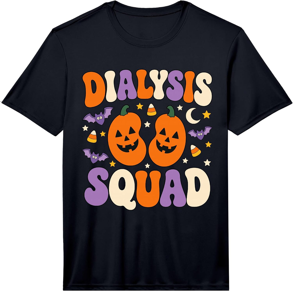Men's Halloween Dialysis Squad Kidney Pumpkins Retro Dialysis Tech Performance T-Shirt