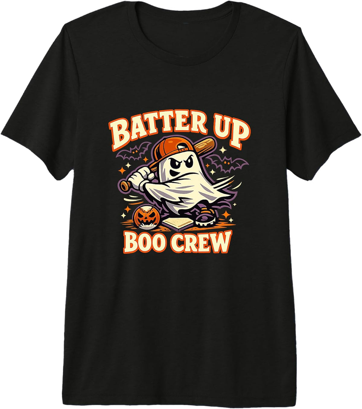 Batter Up Boo Crew Ghost Baseball Halloween Premium Tri-Blend T-Shirt