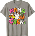 Mama Crew Halloween Ghost Pumpkin Cute Retro Women T-Shirt