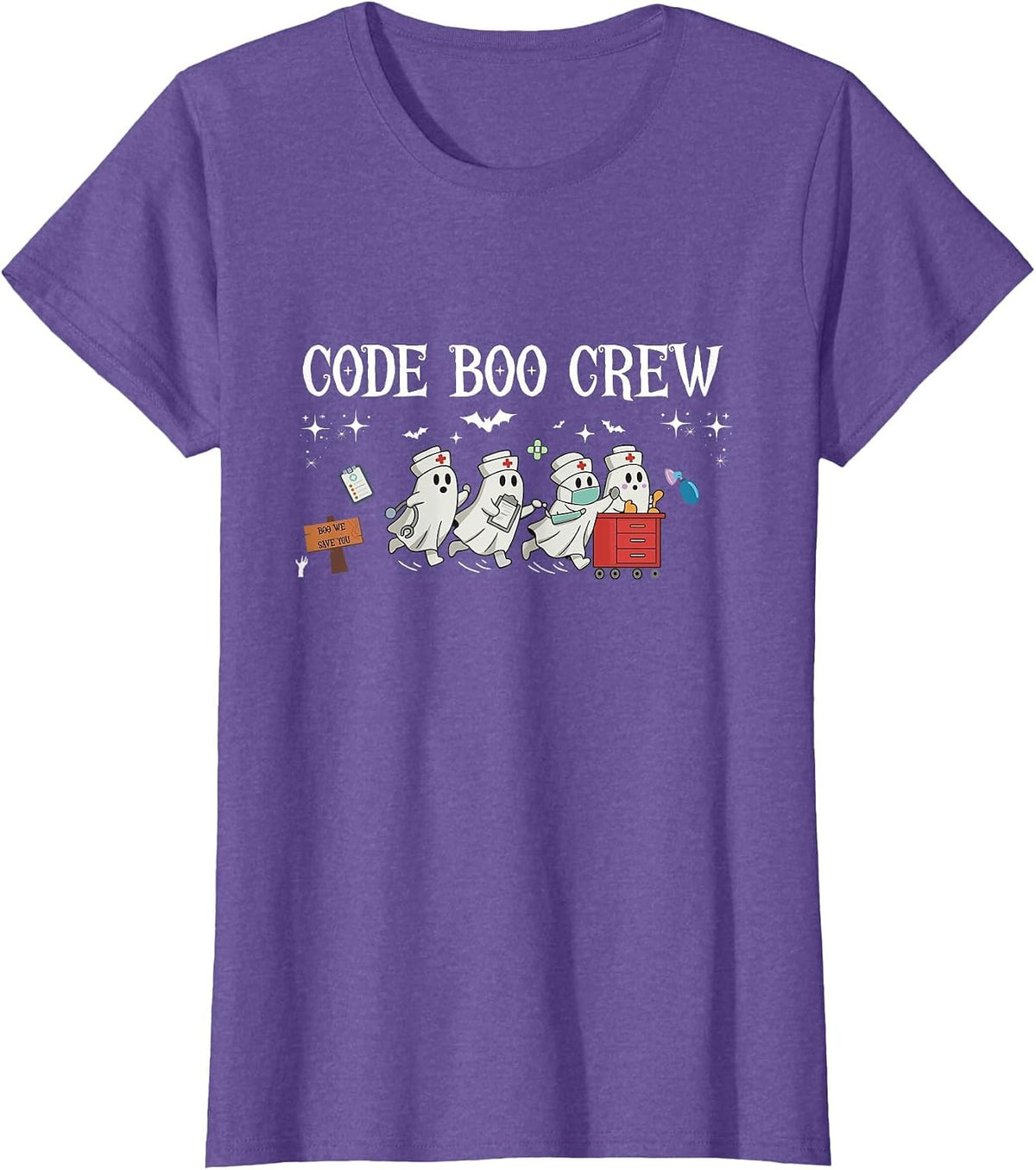 Code Boo Crew Halloween Ghost Nurse ER Nurse Spooky Season T-Shirt