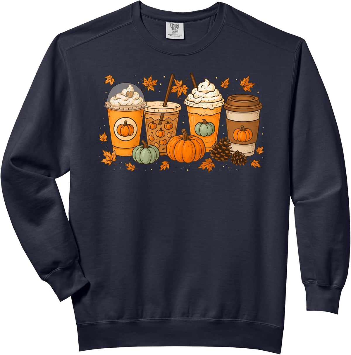 Coffee Pumpkin Latte Spice Coffee Love Fall Season Halloween Comfort Colors Adult Sweatshirt