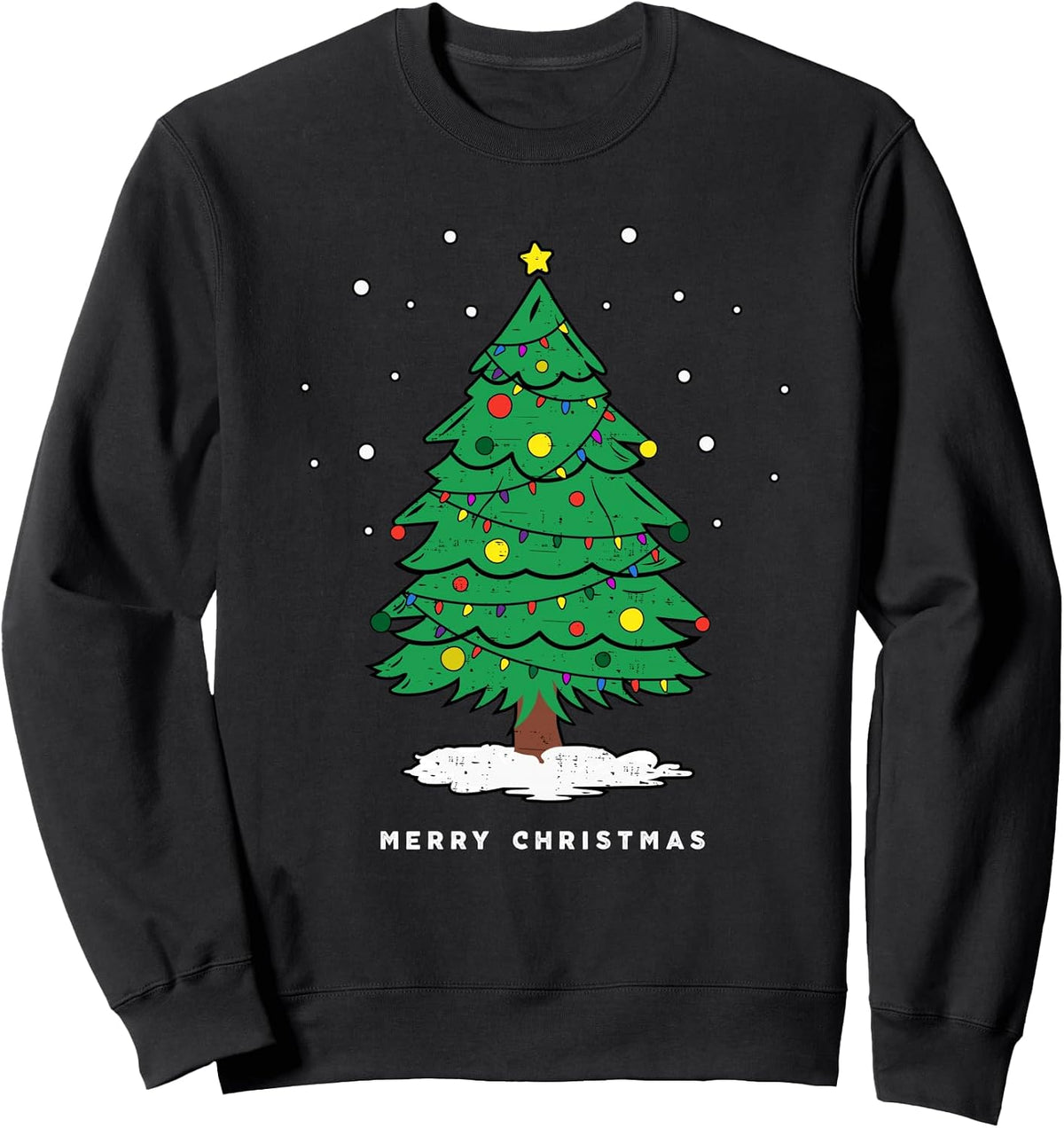Retro Xmas Merry Christmas Tree Lights Sweatshirt
