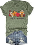 Teaching Season Shirt Women Fall Teacher Cute Pumpkin Crewneck T-Shirt Tops