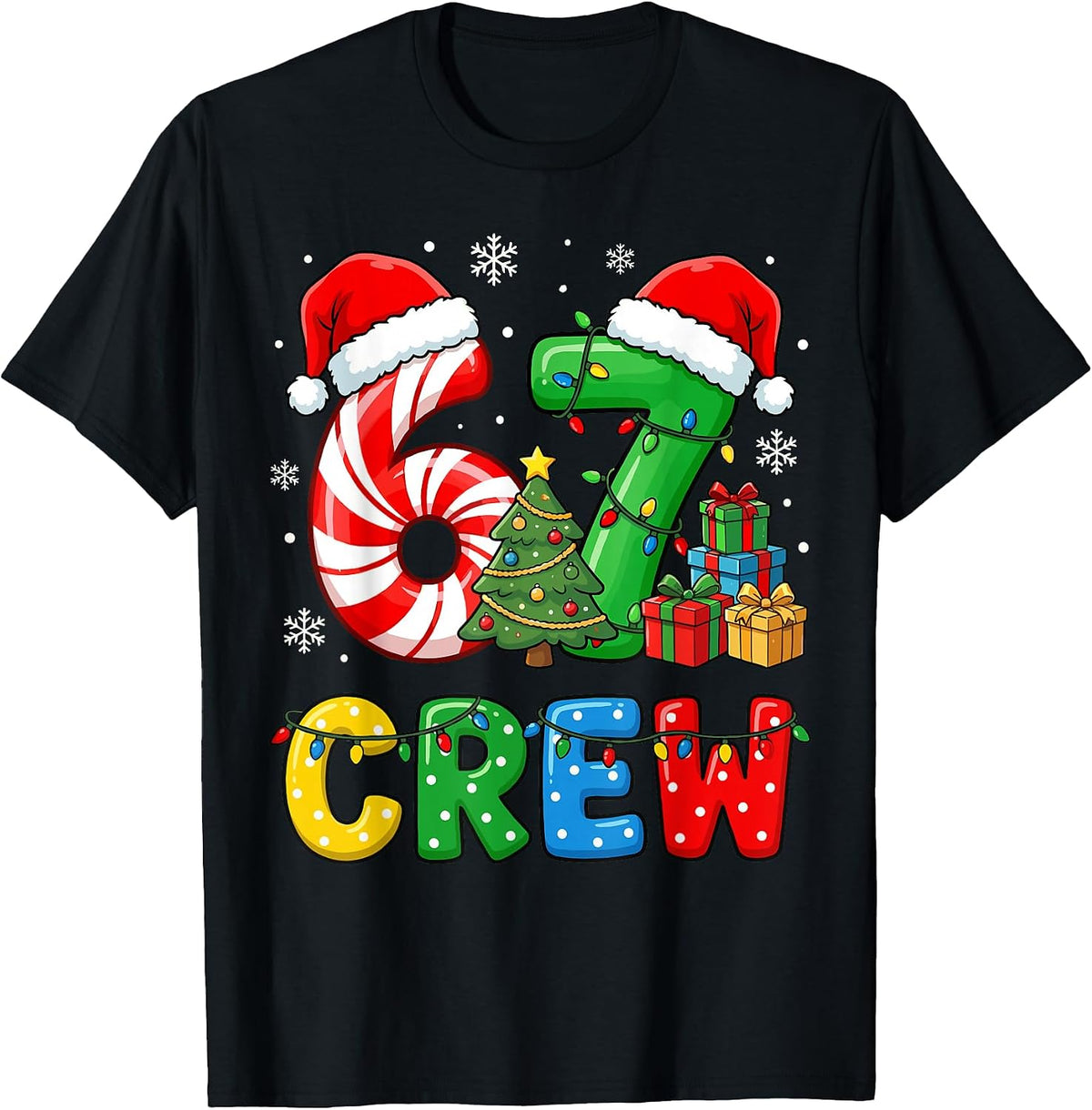 6 7 Pajamas Six Seven Matching Ugly Christmas 67 Family Meme T-Shirt
