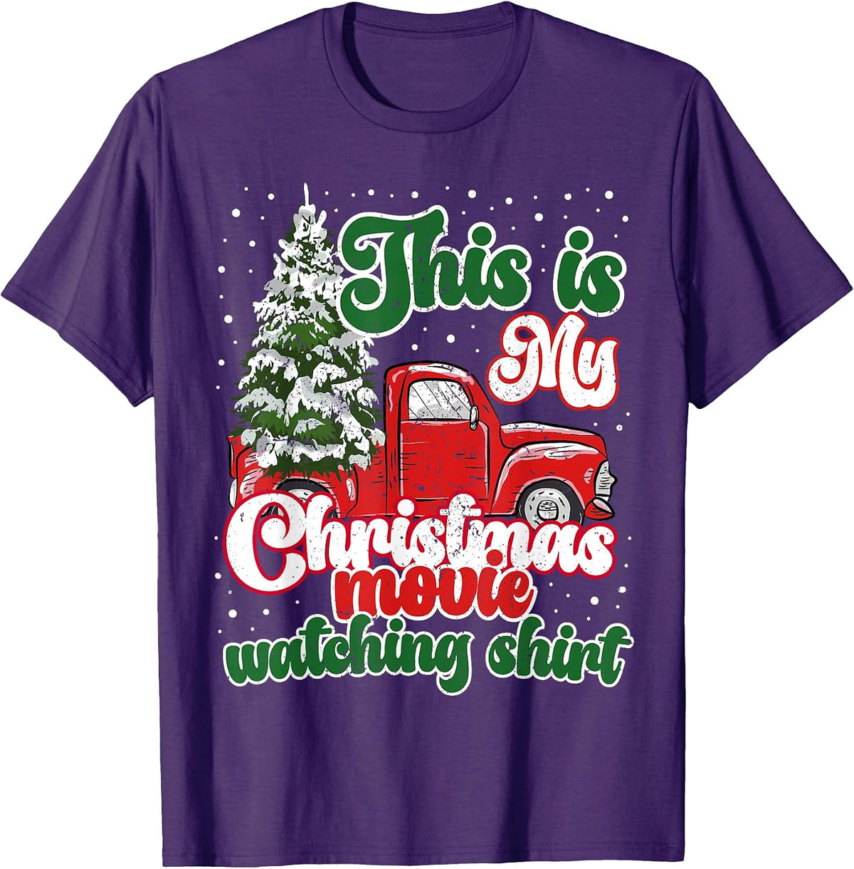This is My Christmas Movie Watching Shirt Red Truck Vintage T-Shirt