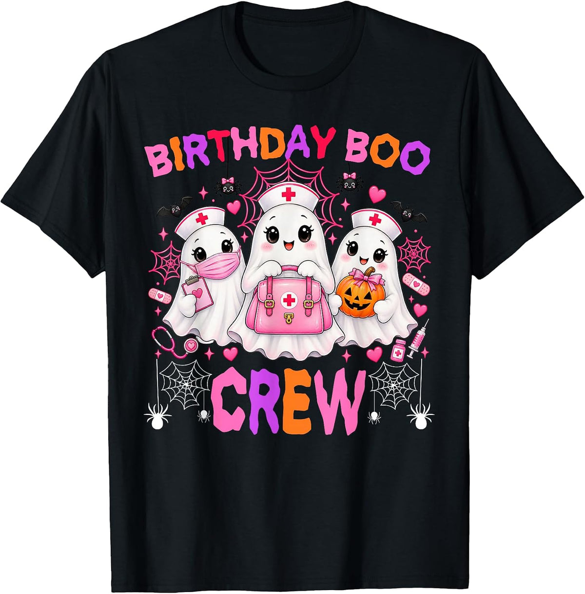 Birthday Boo Crew Halloween Ghosts Spooky Trick or Treat T-Shirt
