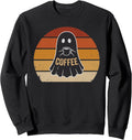 Coffee Vintage Halloween Cute Ghost Costume Spooky Season Sweatshirt