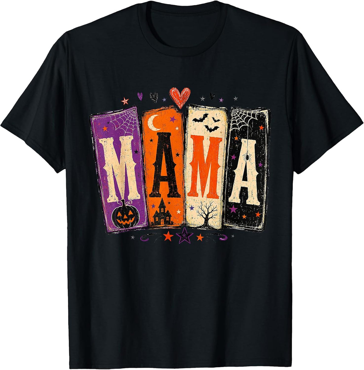 Mama Halloween Spooky Retro Family Design T-Shirt