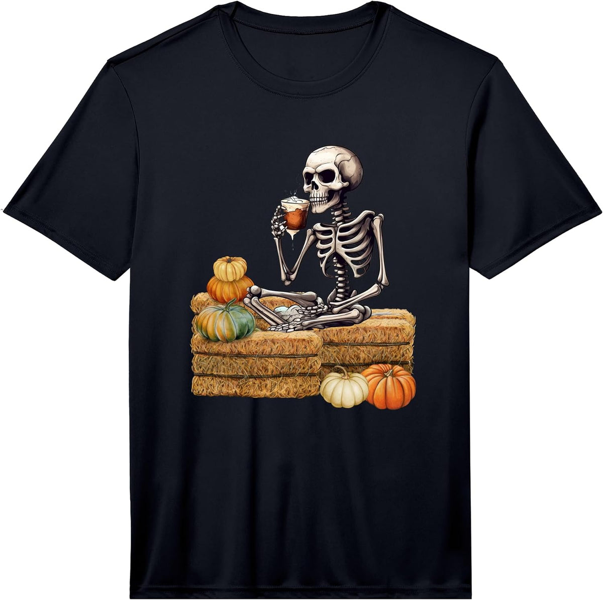 Fall Skeleton Who Loves Coffee Wrinkled Hippie