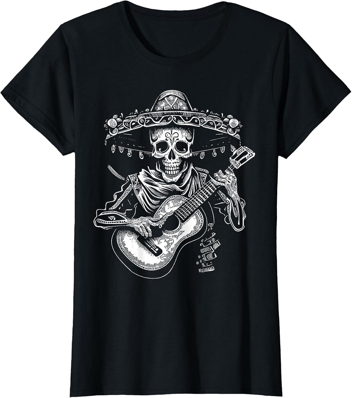 Dia de Los Muertos Skeleton Mariachi Guitar Day of The Dead T-Shirt