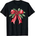 Christmas Cute Holidays Coquette Bow for Holidays and Xmas T-Shirt