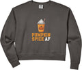 Women's Pumpkin Spice AF Whipped Coffee Illustration Comfort Colors Crop Sweatshirt