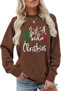 Christmas Sweatshirt for Women Just A Teacher Who Love Christmas Crewneck Long Sleeve Shirt Cute Xmas Pullover Tops