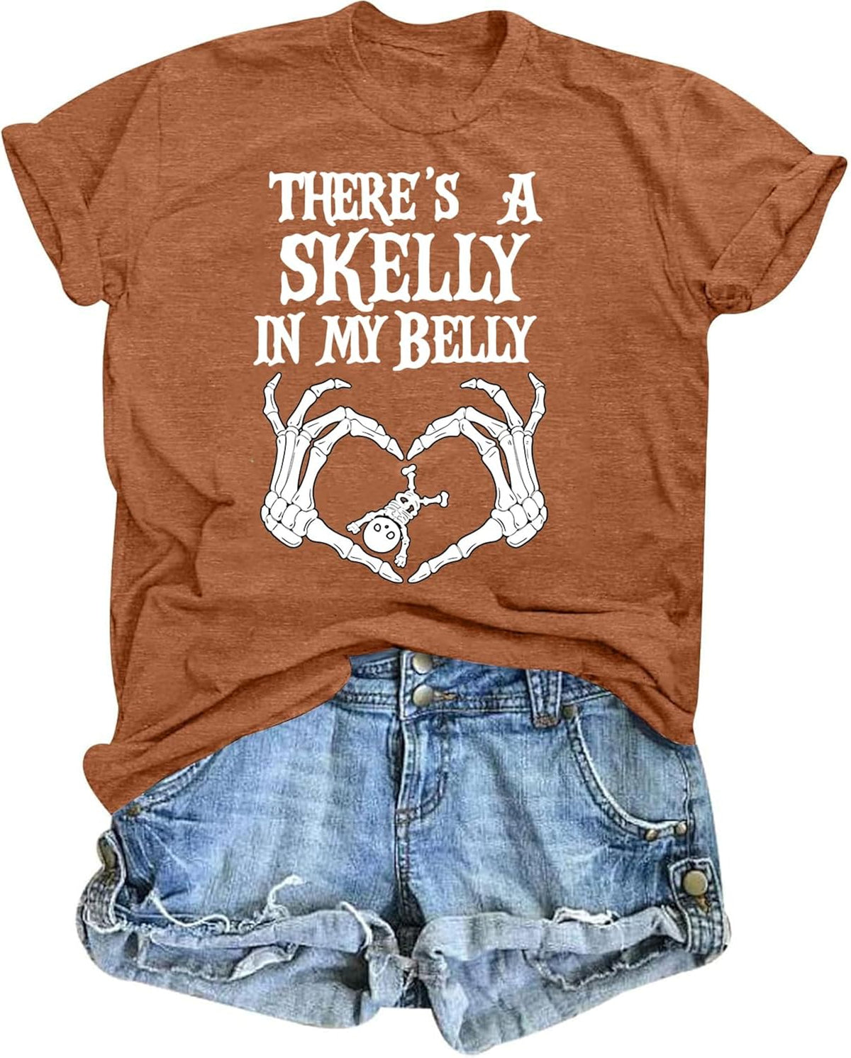 There's a Skelly in My Belly Shirt Halloween Pregnancy Shirt