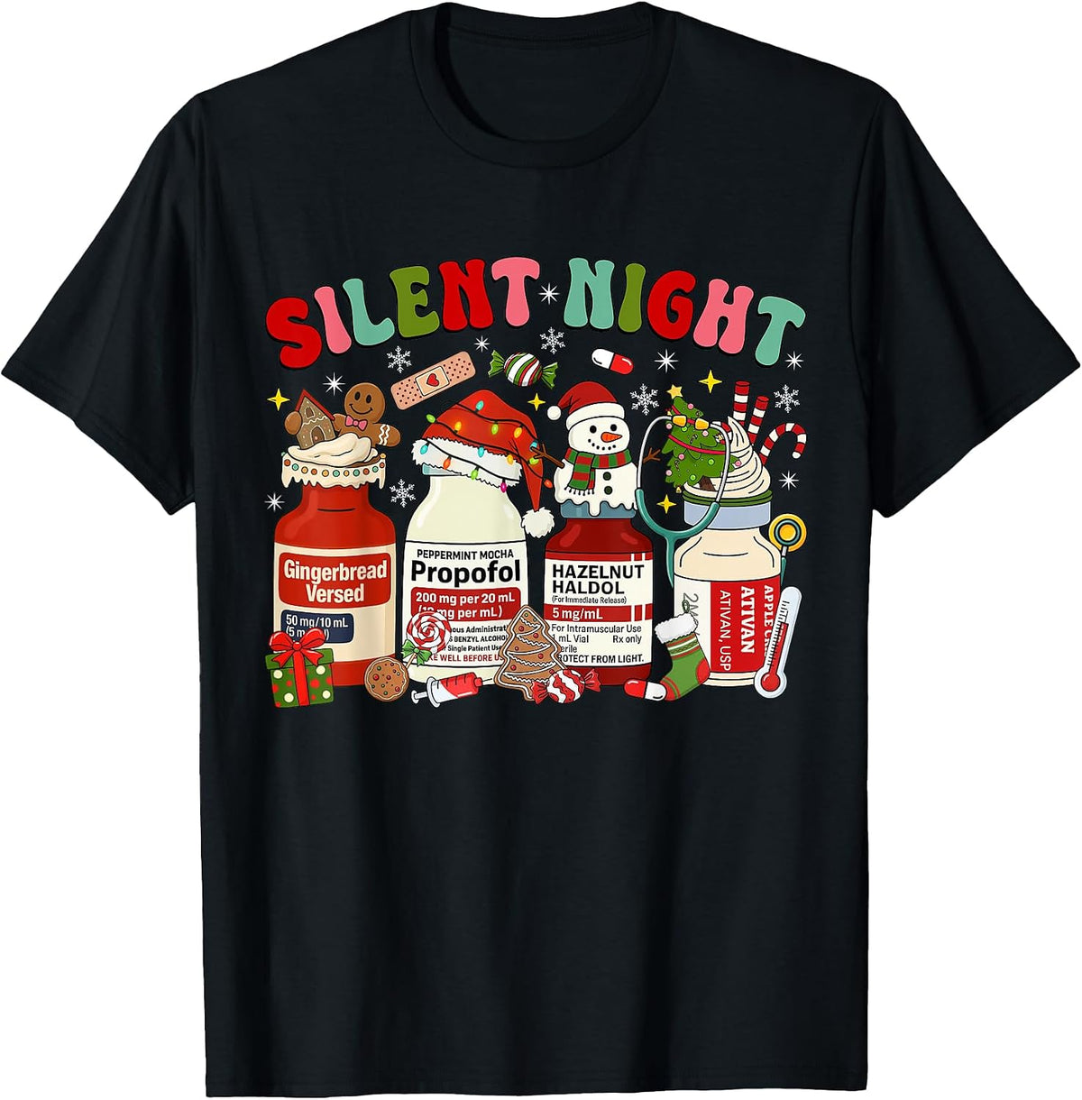 Funny Christmas Nurse Medical Propofol ICU NICU RN ER Nurse T-Shirt