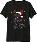Black Lab Labrador Christmas Dog Reindeer Lights Pajama Xmas Premium Tri-Blend T-Shirt