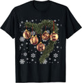 Merry Christmas Nurse Ornamented Letters Snowflakes T-Shirt