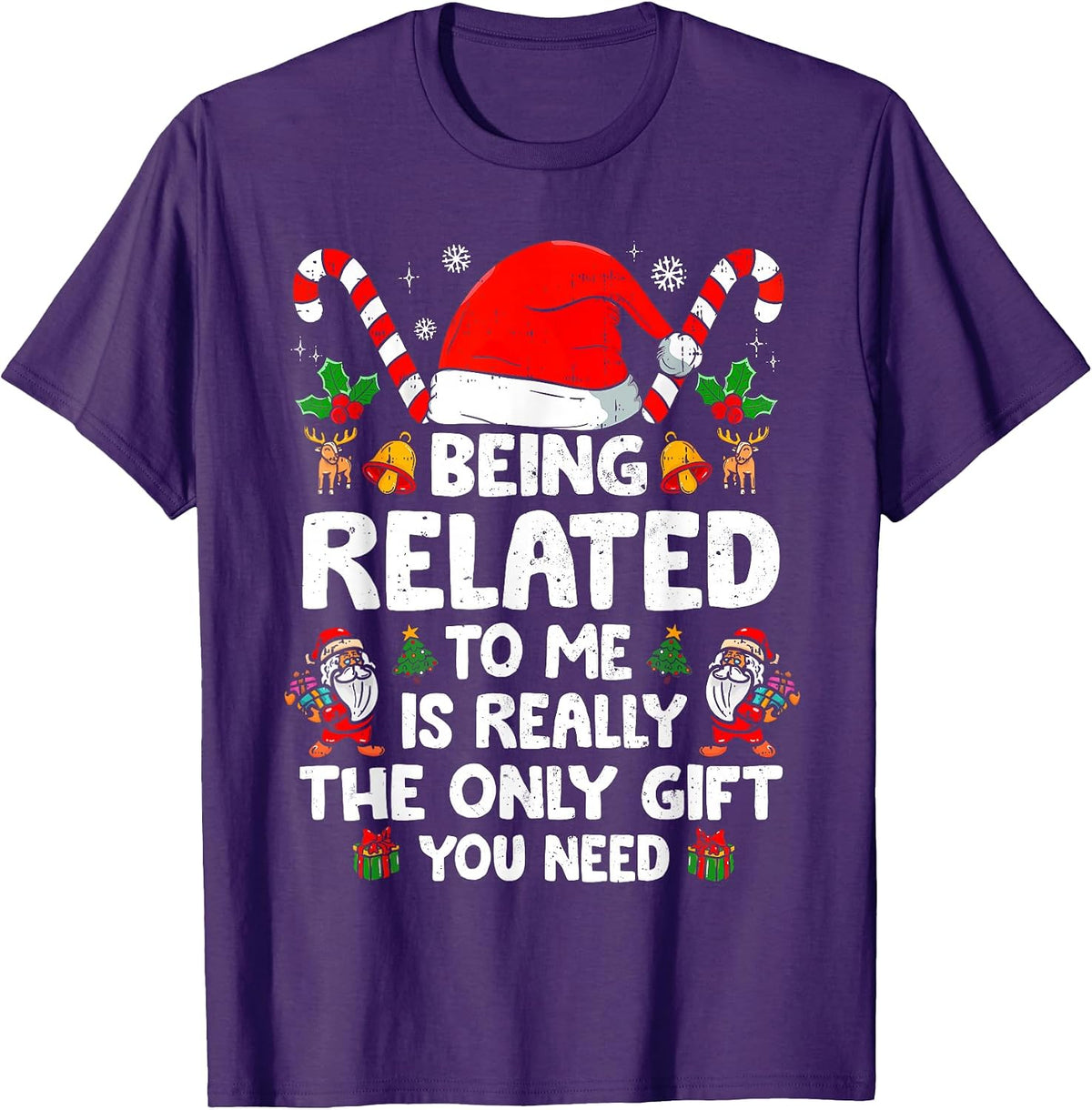 Being Related to Me Funny Christmas Family Xmas Pajamas T-Shirt