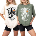 Skeleton Halloween Maternity Shirt, Funny Pregnancy Announcement 2026 Shirt, New Mommy Shirt, Fall Mama to Be Gift Black